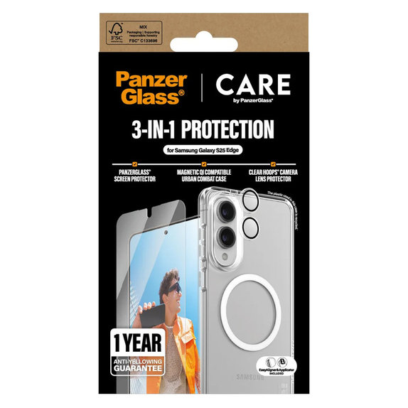 Bundle 3 în 1 pentru Samsung Galaxy S25 Edge, PanzerGlass
