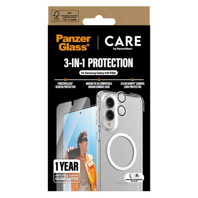 Bundle 3 în 1 pentru Samsung Galaxy S25 Edge, PanzerGlass