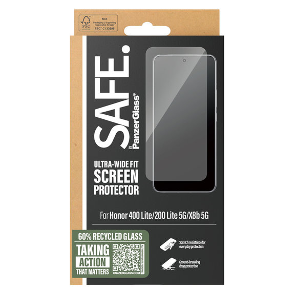 Sticlă securizată UWF pentru Honor 400 Lite, Negru, SAFE by PanzerGlass