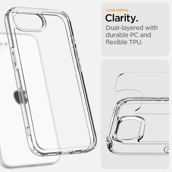 Spigen - Carcasă Ultra Hybrid pentru iPhone 16e, Crystal Clear