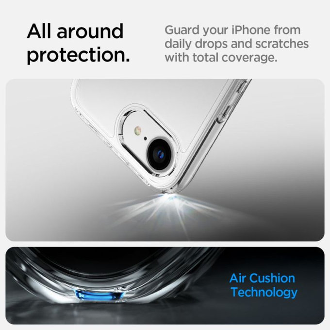 Spigen - Carcasă Ultra Hybrid pentru iPhone 16e, Crystal Clear