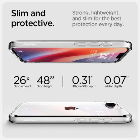 Spigen - Carcasă Ultra Hybrid pentru iPhone 16e, Crystal Clear