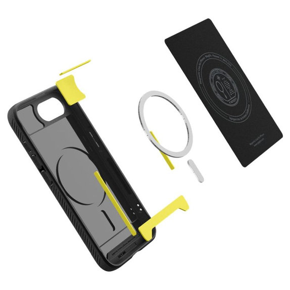 Spigen - Carcasă Rugged Armor cu MagSafe pentru iPhone 16e, Matte Black