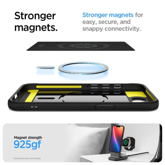 Spigen - Carcasă Rugged Armor cu MagSafe pentru iPhone 16e, Matte Black