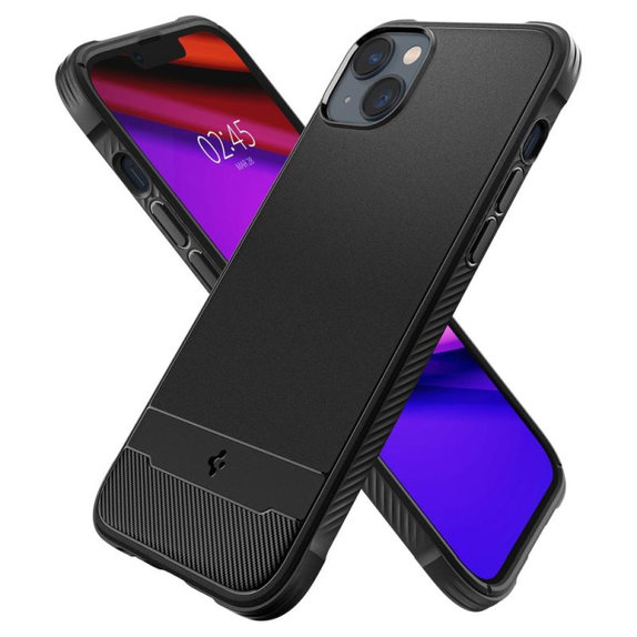 Spigen - Carcasă Rugged Armor cu MagSafe pentru iPhone 14, Matte Black