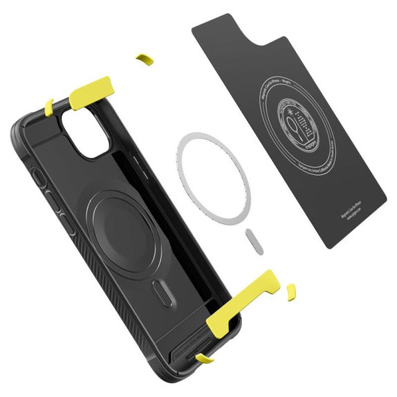 Spigen - Carcasă Rugged Armor cu MagSafe pentru iPhone 14, Matte Black