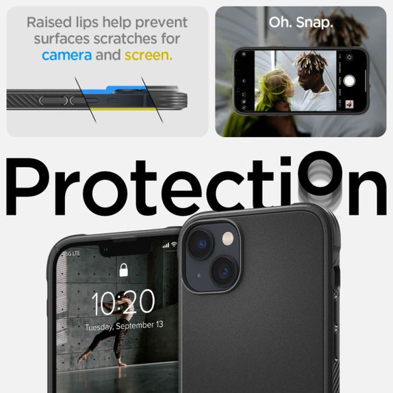Spigen - Carcasă Rugged Armor cu MagSafe pentru iPhone 14, Matte Black