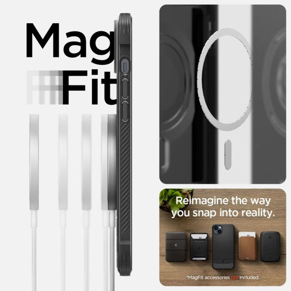 Spigen - Carcasă Rugged Armor cu MagSafe pentru iPhone 14, Matte Black