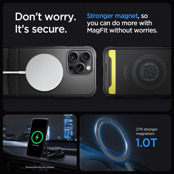 Spigen - Carcasă Rugged Armor cu MagSafe pentru iPhone 15 Pro Max, Matte Black