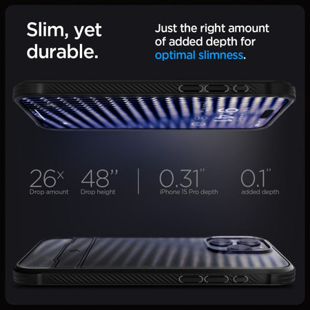 Spigen - Carcasă Rugged Armor cu MagSafe pentru iPhone 15 Pro, Matte Black