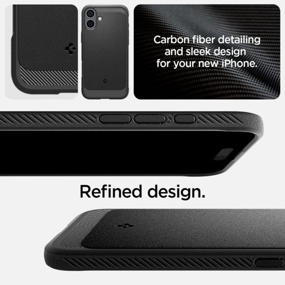 Spigen - Carcasă Rugged Armor cu MagSafe pentru iPhone 16, Matte Black