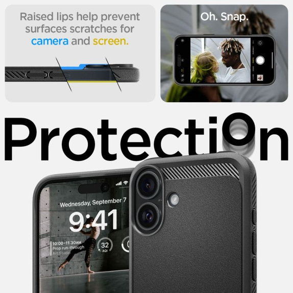 Spigen - Carcasă Rugged Armor cu MagSafe pentru iPhone 16, Matte Black