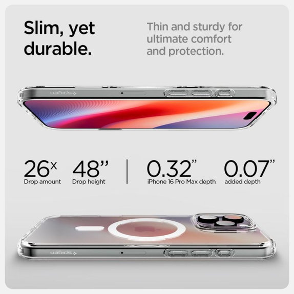 Spigen - Carcasă Ultra Hybrid "T" cu MagSafe pentru iPhone 16 Pro Max, albă