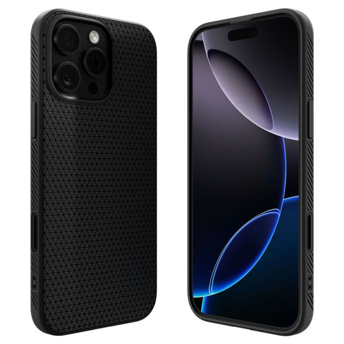 Spigen - Carcasă Liquid Air "T" cu MagSafe pentru iPhone 16 Pro, Matte Black