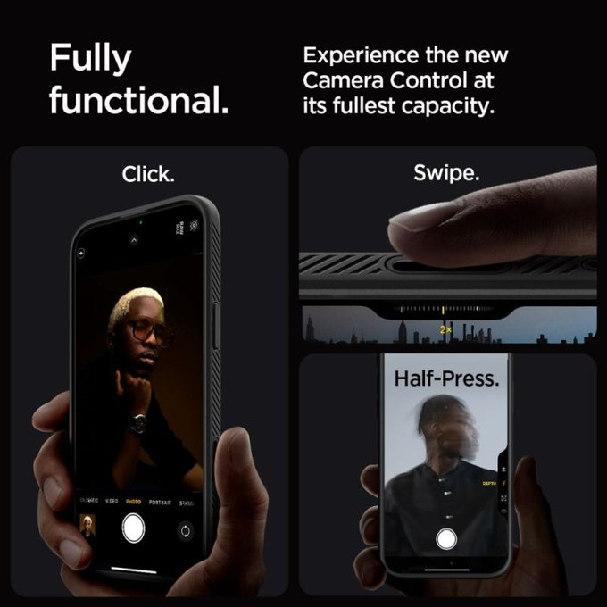 Spigen - Carcasă Liquid Air "T" cu MagSafe pentru iPhone 16 Pro, Matte Black