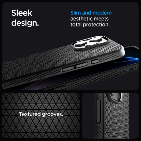 Spigen - Carcasă Liquid Air "T" cu MagSafe pentru iPhone 16 Pro, Matte Black