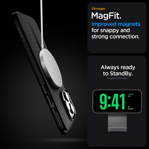 Spigen - Carcasă Liquid Air "T" cu MagSafe pentru iPhone 16 Pro, Matte Black