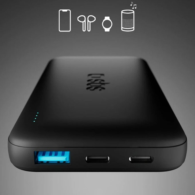 SBS - PowerBank 10000mAh, 10W, Infinity, LiFePO4, USB-C/USB-A, negru