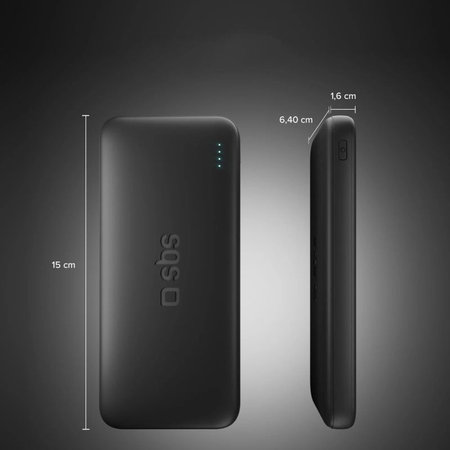 SBS - PowerBank 10000mAh, 10W, Infinity, LiFePO4, USB-C/USB-A, negru
