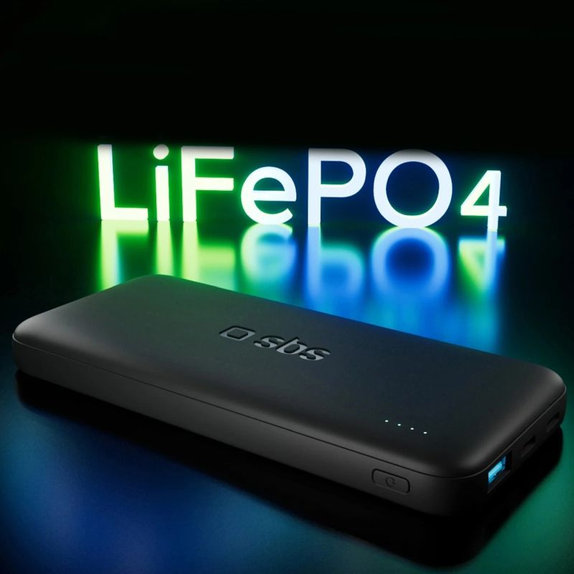 SBS - PowerBank 10000mAh, 10W, Infinity, LiFePO4, USB-C/USB-A, negru