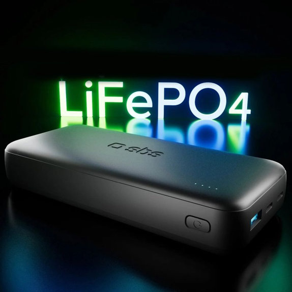 SBS - PowerBank 20000mAh, 10W, Infinity, LiFePO4, USB-C/USB-A, negru