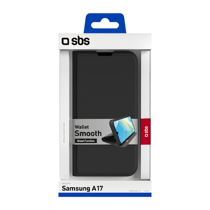 SBS - Caz Book Wallet Smooth pentru Samsung Galaxy A17 5G, negru