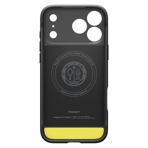 Spigen - Rugged Armor husă MagSafe pentru iPhone 17 Pro Max, Matte Black