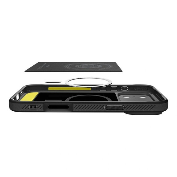 Spigen - Rugged Armor husă MagSafe pentru iPhone 17 Pro Max, Matte Black