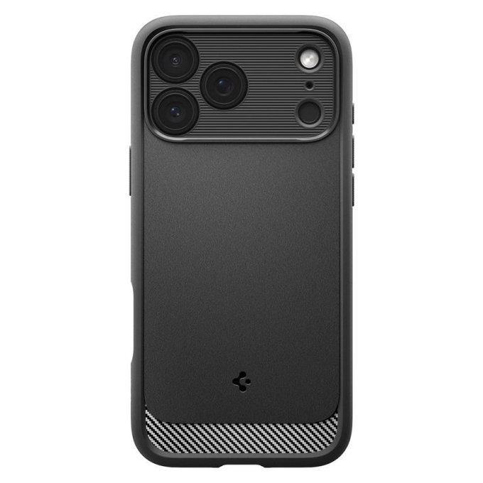 Spigen - Rugged Armor husă MagSafe pentru iPhone 17 Pro, Matte Black