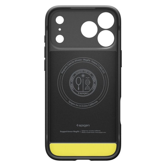 Spigen - Rugged Armor husă MagSafe pentru iPhone 17 Pro, Matte Black