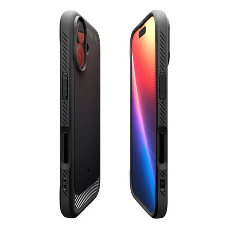 Spigen - Rugged Armor husă MagSafe pentru iPhone 17, Matte Black