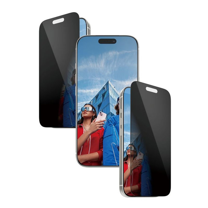 PanzerGlass - Sticlă UWF 2-Way Privacy cu aplicator pentru iPhone 17 Pro, negru