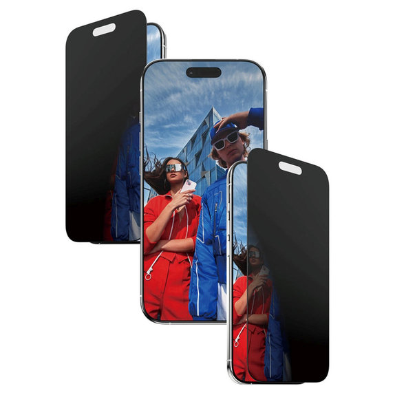 Sticlă securizată UWF 2-Way Privacy cu aplicator pentru iPhone 17 Air, Negru, PanzerGlass