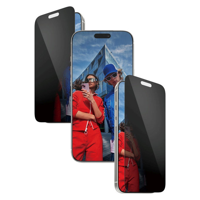 Sticlă securizată UWF 2-Way Privacy cu Fastfit pentru iPhone 17 Pro Max, Negru, PanzerGlass