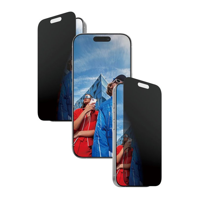 PanzerGlass - Sticlă UWF 2-Way Privacy cu aplicator pentru iPhone 17/16 Pro, negru