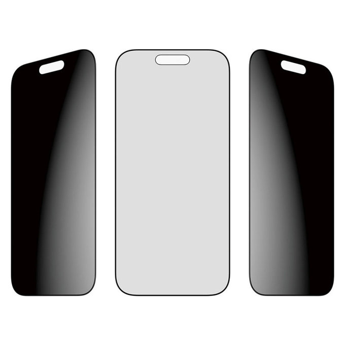 Sticlă securizată UWF 2-Way Privacy cu Fastfit pentru iPhone 17/16 Pro, Negru, PanzerGlass