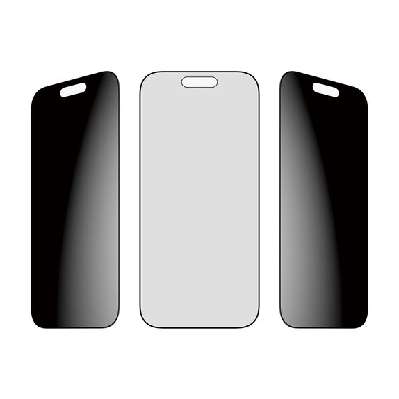Sticlă securizată UWF 2-Way Privacy cu Fastfit pentru iPhone 17/16 Pro, Negru, PanzerGlass