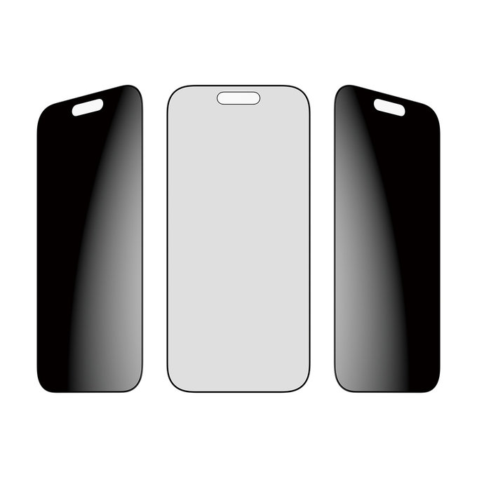 Sticlă securizată UWF 2-Way Privacy cu Fastfit pentru iPhone 17/16 Pro, Negru, PanzerGlass