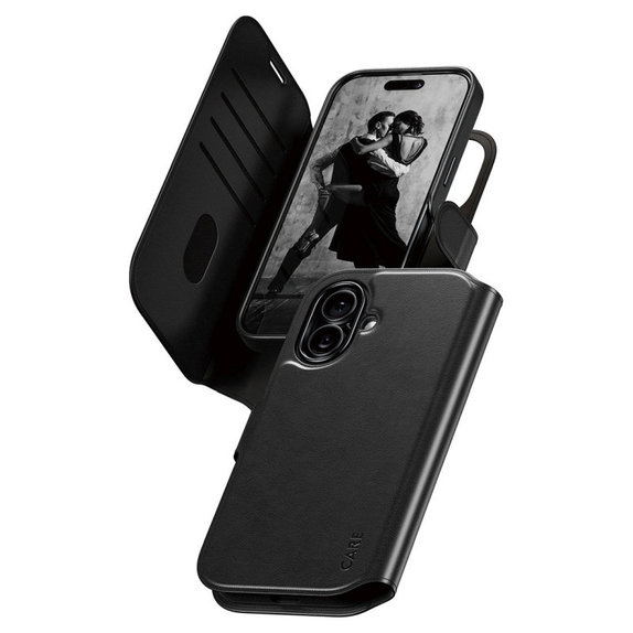 Husă Wallet Tango Two-In-One cu MagSafe pentru iPhone 17, Negru, CARE