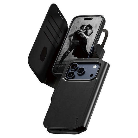Husă Wallet Tango Two-In-One cu MagSafe pentru iPhone 17 Pro, Negru, CARE