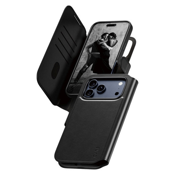 Caz Wallet Tango Two-In-One cu MagSafe pentru iPhone 17 Pro Max, negru, PanzerGlass