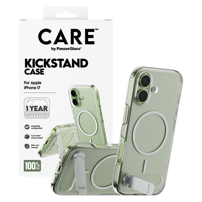 Caz Kickstand pentru iPhone 17, Transparent, PanzerGlass