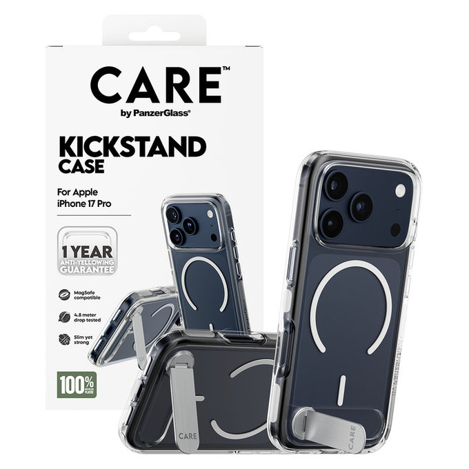 Caz Kickstand pentru iPhone 17 Pro, Transparent, PanzerGlass