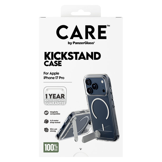 Caz Kickstand pentru iPhone 17 Pro, Transparent, PanzerGlass