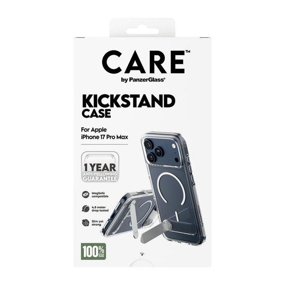 Caz Kickstand pentru iPhone 17 Pro Max, transparent, PanzerGlass