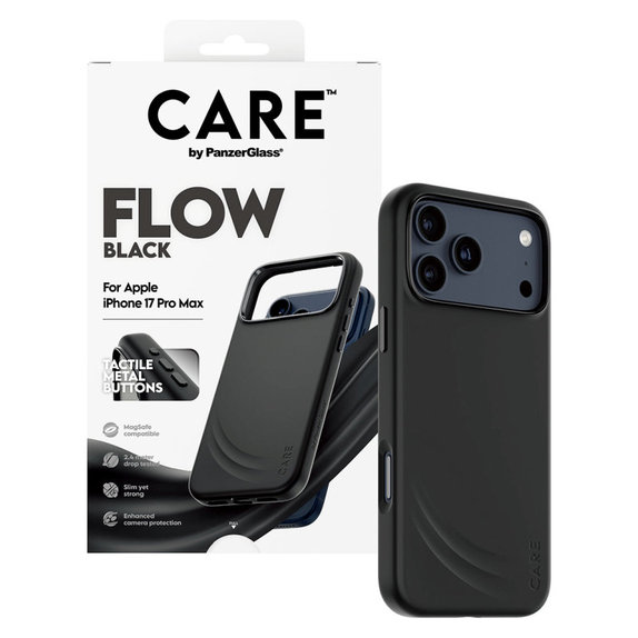 Caz FLOW cu MagSafe pentru iPhone 17 Pro Max, negru, PanzerGlass