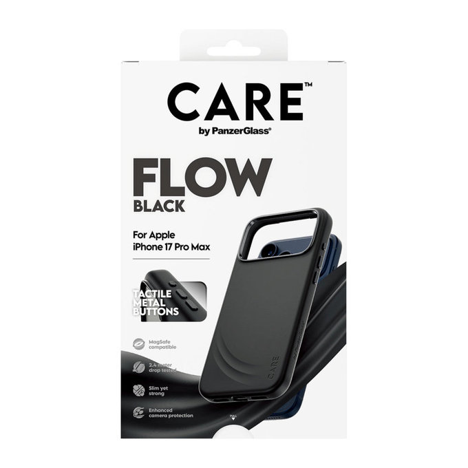 Caz FLOW cu MagSafe pentru iPhone 17 Pro Max, negru, PanzerGlass