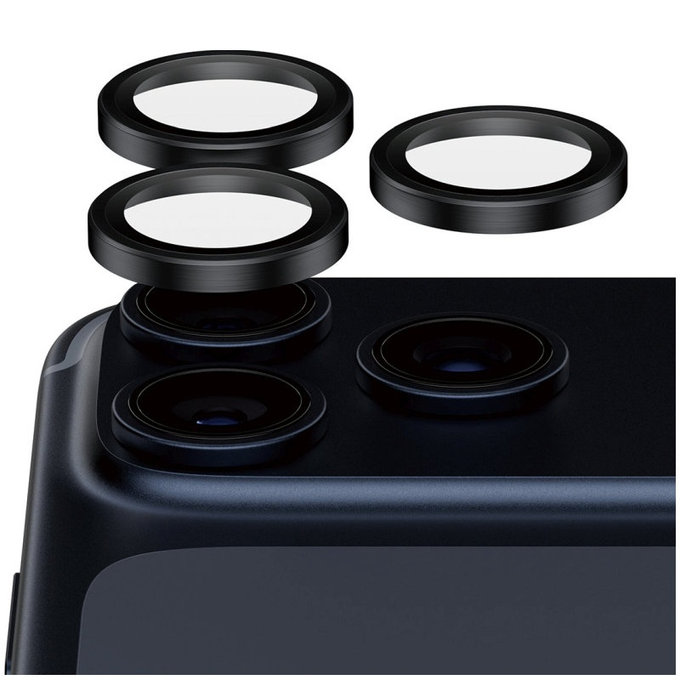 Protecție lentilă Hoops Ceramic II pentru iPhone 17 Pro Max/17 Pro/16 Pro Max/16 Pro, negru, PanzerGlass