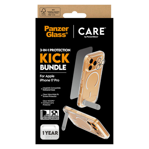 Bundle 3 în 1 Kick pentru iPhone 17 Pro, PanzerGlass