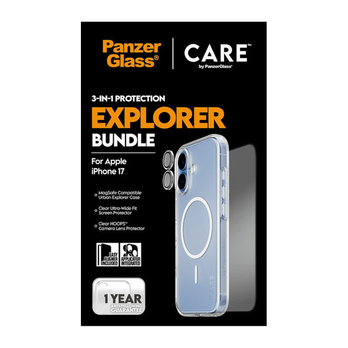 Bundle 3 în 1 Explorer pentru iPhone 17, PanzerGlass
